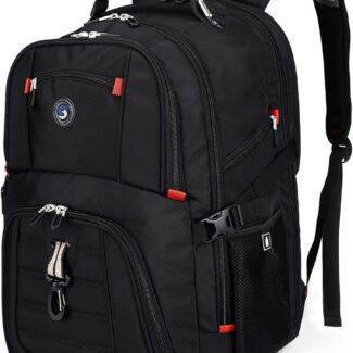 SHRRADOO Extra Large 50L Travel Laptop Backpack with combination lock, College Backpack Airline Approved Business Work Bag Fit 17 Inch Laptops for Men Women,Black